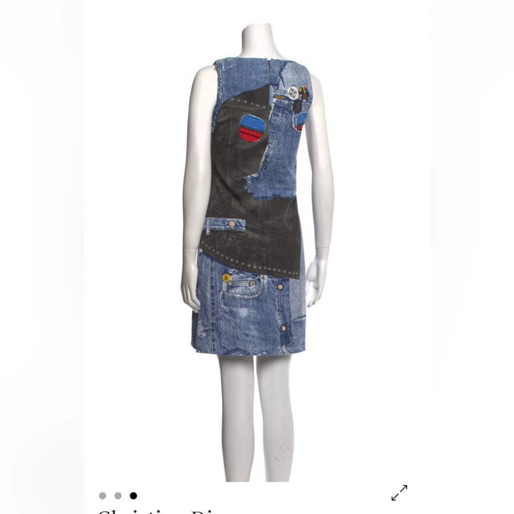 Christian Dior Denim Printed Patchwork Mini Dress… - image 2